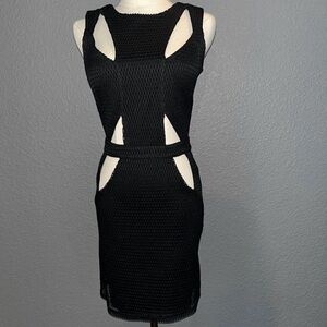 SB by Sheri Bodell Black Textured Cut-Out Bodycon Dress XS